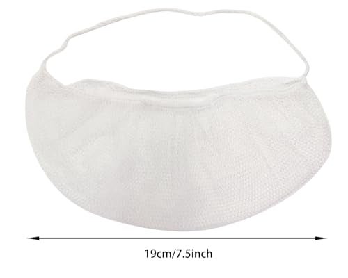 ONLYKXY 50pcs Beard Cover White Nylon Beard Protector Net Protective Beard Covers for Men Food Service Cooking Cleaning Construction Home Kitchen Facial Hair Guards Beard Net - Image 5
