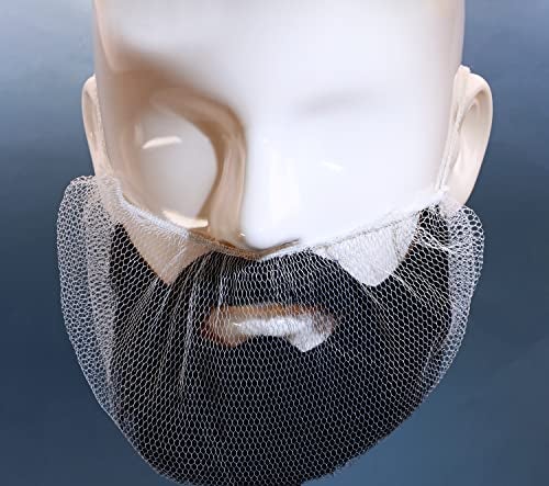 ONLYKXY 50pcs Beard Cover White Nylon Beard Protector Net Protective Beard Covers for Men Food Service Cooking Cleaning Construction Home Kitchen Facial Hair Guards Beard Net - Image 3
