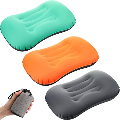 Yulejo Yulejo 3 Pcs Inflatable Camping Travel Pillow Ultralight Portable Backpacking Pillow for Neck Lumbar Support Camp Hiking Sleeping 3 Colors 