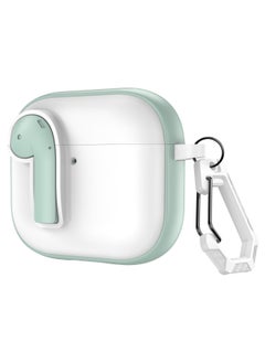 Suitable For Apple Airpods 4 Protective Case With Lock Switch Creative Headset Bluetooth Case Pro2 Soft Drop-proof Case-Color:White Green-Applicable Models:Airpods 4