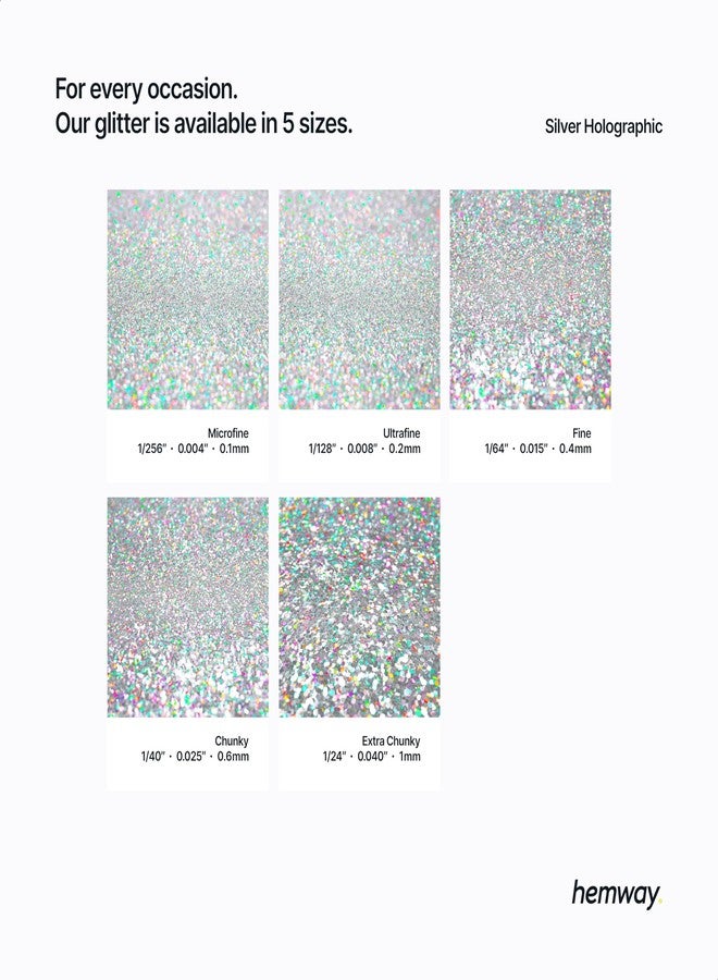 Hemway Glitter Grout Additive add Sparkle to Mosaic Tiles, Bathrooms, Wet Rooms, Kitchens, Tiled Based Rooms and Cement Based Grouts 100g / 3.5oz - Silver Holographic - Image 3