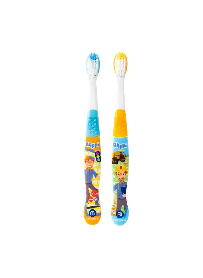 Brush Buddies - Brush Buddies Blippi Kids Toothbrushes, Manual Toothbrushes for Kids, Toothbrush for Toddlers 2-4 Years, Blippi Childrens Toothbrush, Soft Toothbrushes, 2PK - Image 1