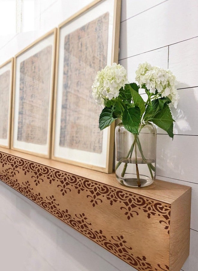 ORIGACH 12 Pcs Flower Border Stencil, Ornate Mandala Border PET Stencil Template for Wall Painting, Hollowed Out Floral Edge Painting Stencils for DIY Wall Wood Canvas Drawing, 11.8x3 inch - Image 4