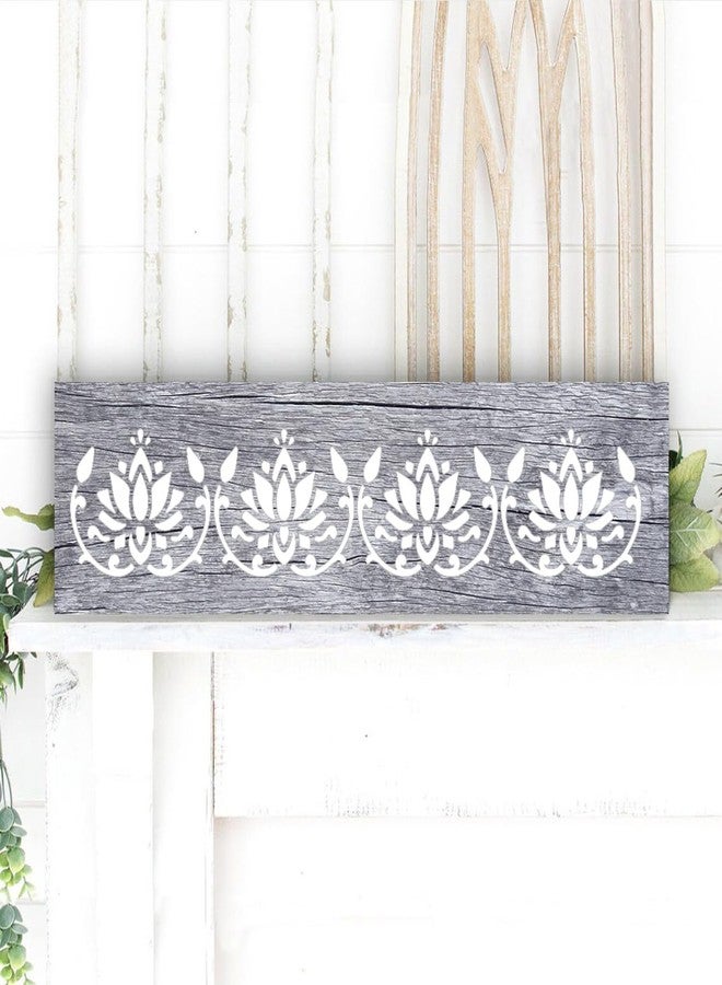 ORIGACH 12 Pcs Flower Border Stencil, Ornate Mandala Border PET Stencil Template for Wall Painting, Hollowed Out Floral Edge Painting Stencils for DIY Wall Wood Canvas Drawing, 11.8x3 inch - Image 5