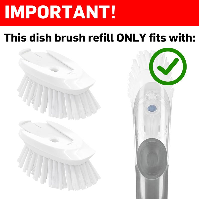 Pamrack Dish Brush Refill  4 Pack Dish Brush Replacement Head For Oxo Dish Brush  Brush Dispenser Refill Fits Soap Dispensing Handle - Image 2