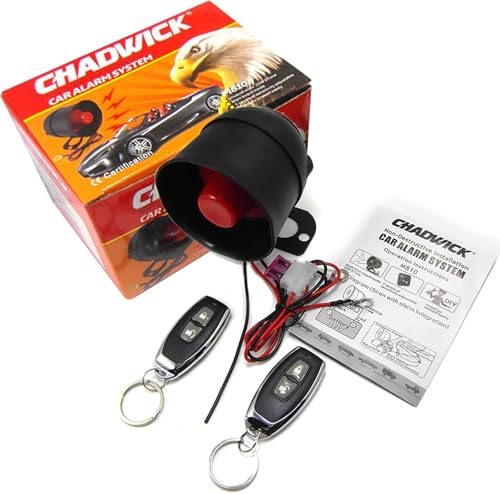 CHADWICK Car Horn Siren Alarm,Universal Car Alarm Security Protection System with 2 Remote Controls,7-Level Sensitivity,12v,Anti-Theft Device,No Thread Trimmin,Non-Destructive Installation (CW-8110) - Image 1