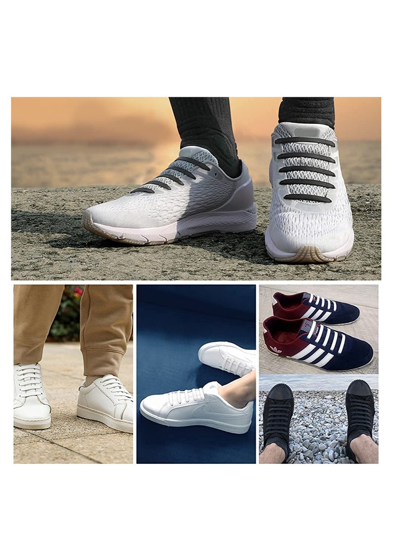 Zikra No Tie Shoelaces for Adults, Stretch Silicone Elastic Shoe Laces, Lazy Quick Tie Tieless Waterproof Wash-free Shoe Laces for Sneakers Running Shoes, and Casual Shoes Black - Image 5