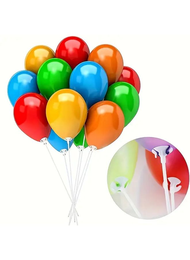100 قطعة حامل عمود بالون بلاستيكي أبيض لعيد الميلاد إجازات بالونات لاتكس - Image 3