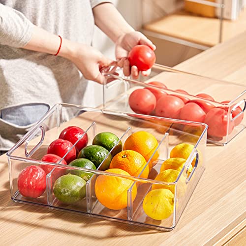 MineSign 4Pack Stackable Fridge Drawers Pull-out Storage Bins with Handle Clear Food Container for Refrigerator Plastic Dresser Organizer Fruit&Veggie Keeper for Freezer Cabinet Kitchen Organization - Image 5
