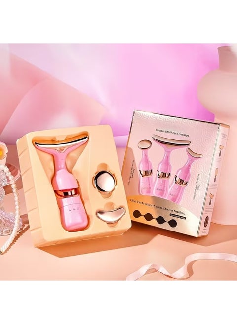 High-Frequency 3-in-1 Vibrating Massager – Face, Neck & Eye Care Device with 3 Interchangeable Heads