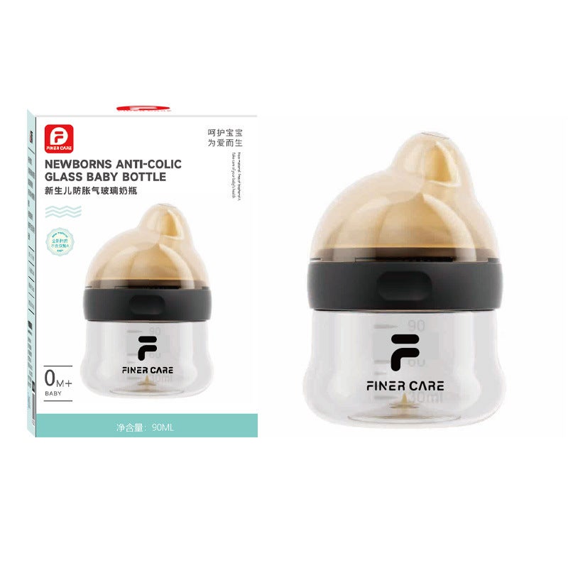 Aidoqi Newborn Baby Wide-Caliber Glass Bottle Anti-Choking Anti-Flatulence Ppsu Bottle Baby Bottle 90Ml - Image 1