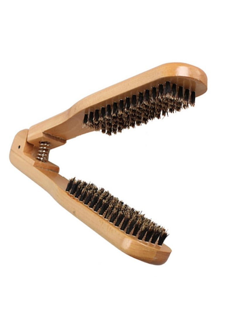 ciciglow - Double Sided Wood Clamp Hair Brush for Easy Straightening Smoothing and Preventing Hair Damage 22cm Length - Image 1