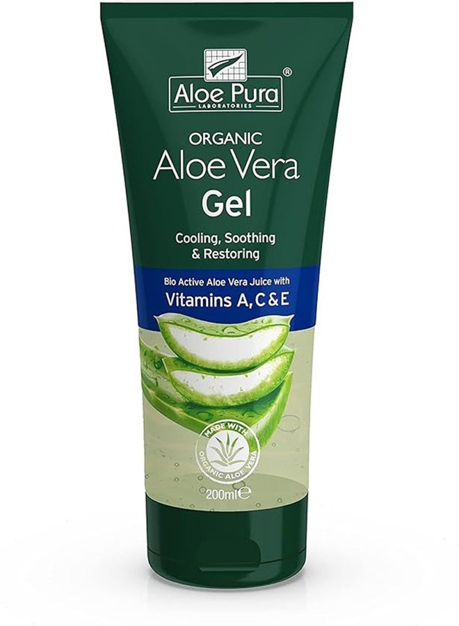 Aloe Pura Organic Aloe Vera Gel, Infused With Vitamin A, C And E, Cooling, Soothing And Restoring, 200Ml - Image 1