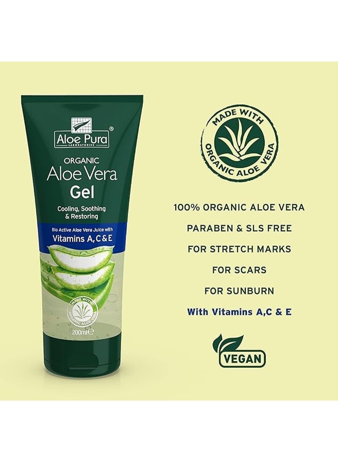 Aloe Pura Organic Aloe Vera Gel, Infused With Vitamin A, C And E, Cooling, Soothing And Restoring, 200Ml - Image 4