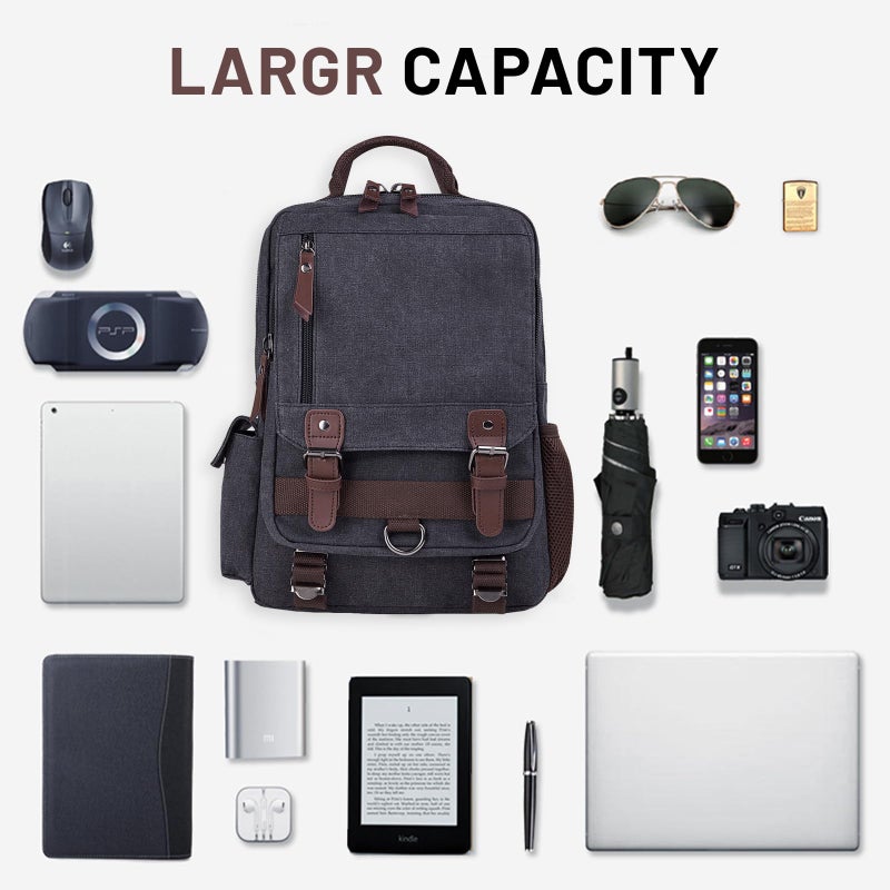 mygreen Sling Canvas Cross Body Messenger Bag Shoulder Backpack (Black-Zipper Shoulder) - Image 5
