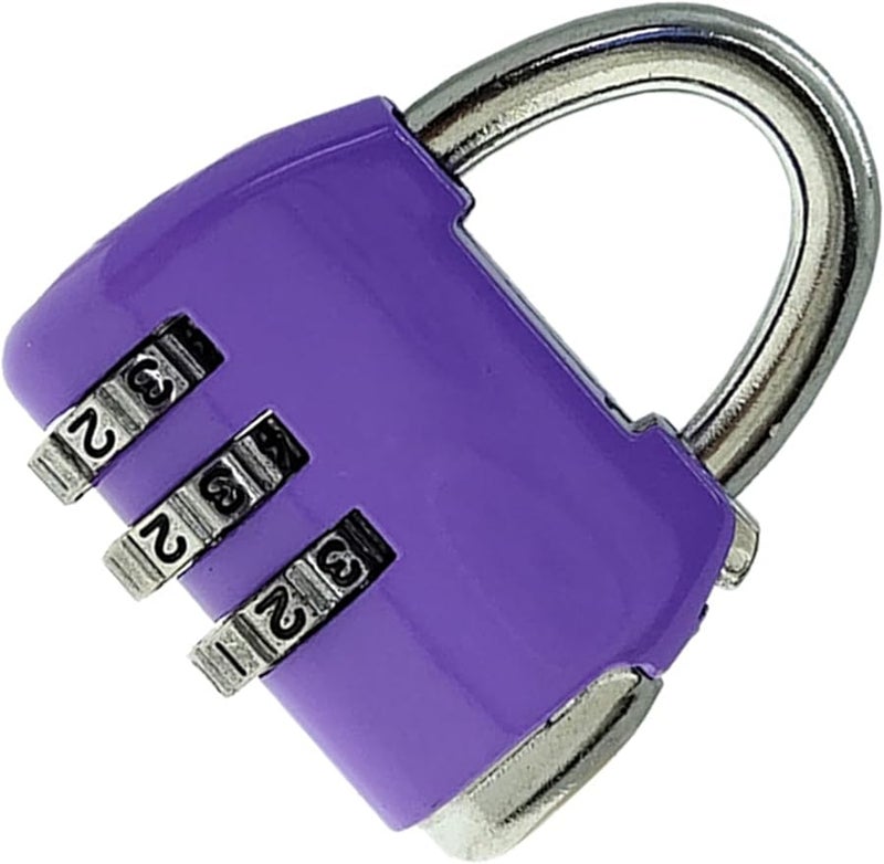 Yosoo Heavy Duty Zinc Alloy Combination Padlock for Suitcase Luggage Locker Security Purple - Image 5