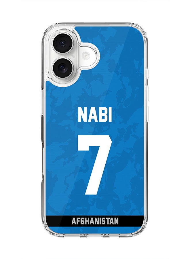 Stylizedd Classic Clear MagSafe Case for iPhone 17 , Hybrid Soft Case Flexible Edges Anti Drop TPU PC Gel Thin Transparent Cover [ Designed for iPhone 17 ] - Team Afghanistan Mohammad Nabi, Jersey No 7