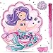 Faccito Seashell Piata for Mermaid Birthday Party Girl Sea Theme Piata with Stick Blindfold and Confetti for Mermaid Birthday Decorations Supplies - Image 2