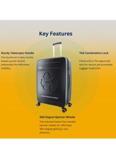 NATIONAL GEOGRAPHIC National Geographic RPET Balance Luggage Sets, Hardshell Durable Lightweight Suitcase 4 Double Wheels TSA Lock 3pcs Travel Trolley Bags Black (20+24+28 Inch).  - Image 2