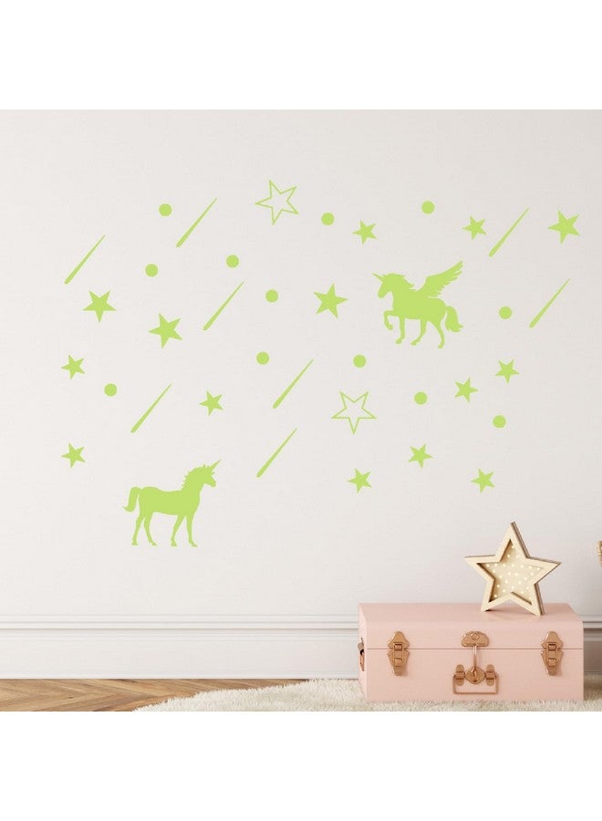 Saomour Glow in The Dark Unicorn Wall Decals Luminous Starry Unicorn Star Meteor Wall Stickers Decor Art Paste - Image 4