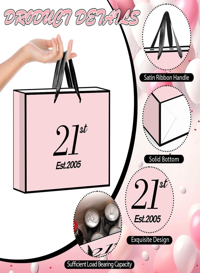 Yoirrat Est. 2005 21st Birthday Gift Bag for Her Women with Wrapping Tissue Paper & Card Large Pink Black 21st Gifts Bag Happy Twenty One Bday Party Favors Supplies Present for Daughter Friend Sister - Image 4