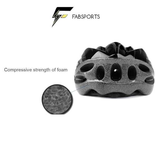 FABSPORTS Light Weight Bicycle/Bike Safety Helmet for Kids, Youth and Adults for Cycling/Skating/Skate Boarding (Adjustable Size, Black) - Image 2