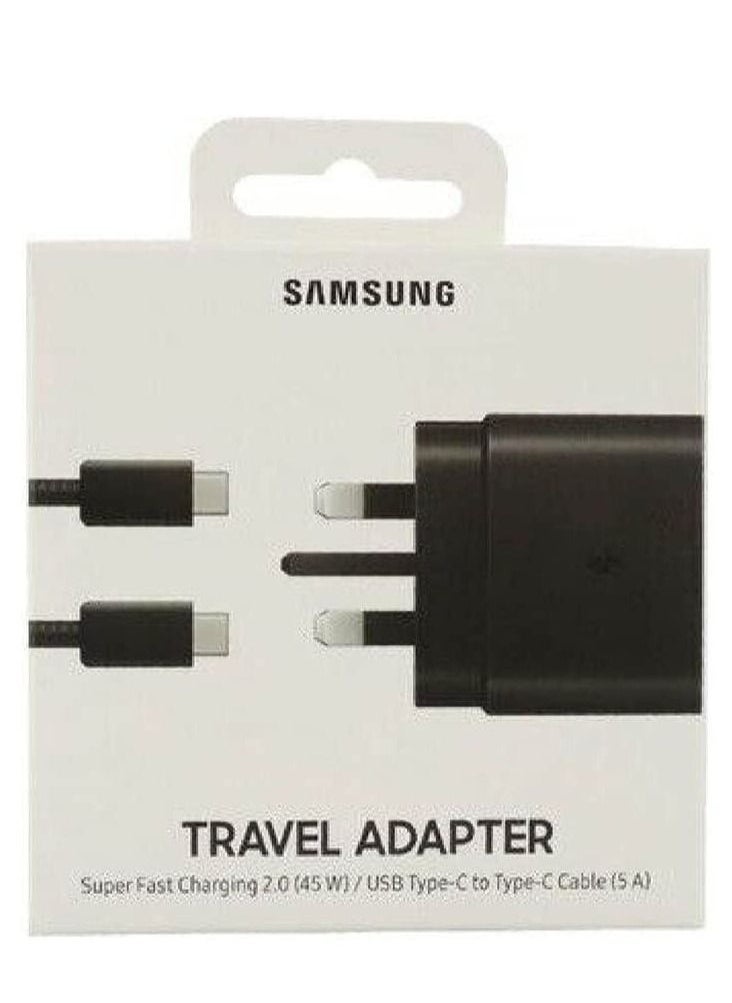 Mobile Phone Chárgérs - 45W Chárgér compatible sámsung Type C Original Fast Chárgér for sámsung Gáláxy F62 S21 Plus M51 S21 5G Cargador USB C Adápter US/EU/UK Plúg (UK black) - Image 2