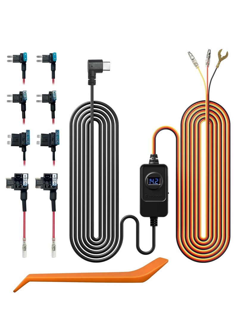 REDTIGER Hardwire Kit for Redtiger Series Dash Cam Type USB C Power Port 24 Hour Parking Monitoring - Image 1