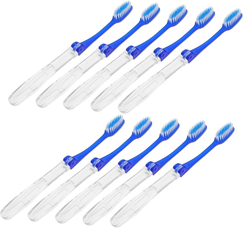 2 Pack Portable Folding Toothbrushes Soft Bristles Travel Friendly Ergonomic Design - Image 4