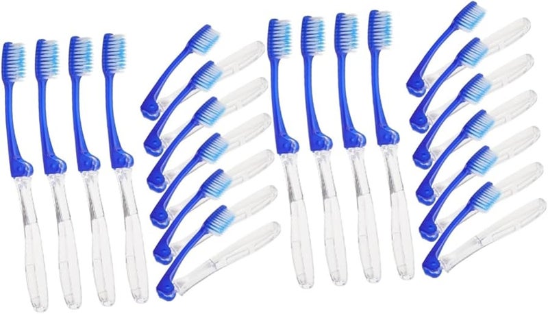 2 Pack Portable Folding Toothbrushes Soft Bristles Travel Friendly Ergonomic Design - Image 1