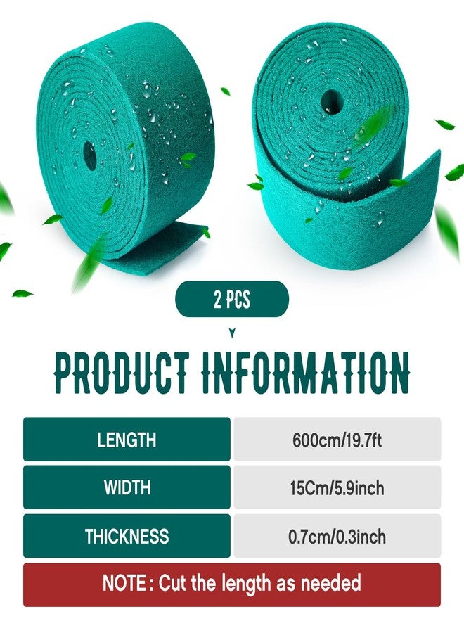 Tioncy 2 Pcs 40 ft Green Scrubbing Pads Roll Heavy Duty Scouring Pads Non Scratch Household Scrub Pads Anti Grease Scrubbing Pads for Dish Metal Grills, 20 ft x 6 in x 0.3 in - Image 2