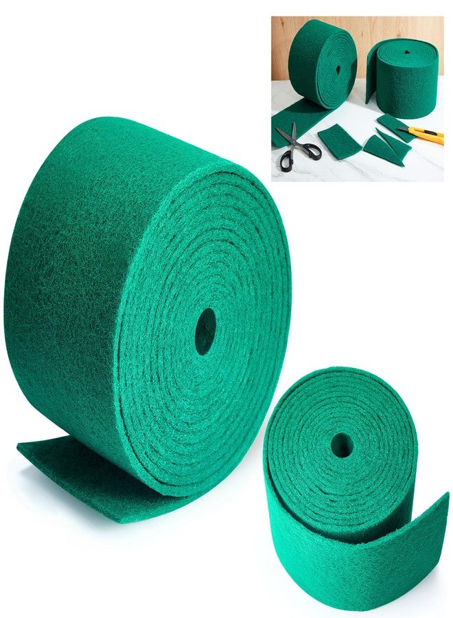 Tioncy 2 Pcs 40 ft Green Scrubbing Pads Roll Heavy Duty Scouring Pads Non Scratch Household Scrub Pads Anti Grease Scrubbing Pads for Dish Metal Grills, 20 ft x 6 in x 0.3 in - Image 1