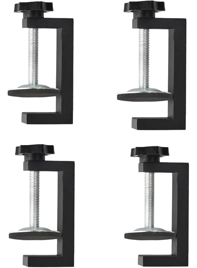 promass Woodworking C-Clamp, Small C-Clamp, Universal Table C-Clamp, Adjustable Metal Mounting Table Clamp, Heavy Duty Woodworking Clamp, Table Lamp Clamp Mounting Bracket (4 Pcs)