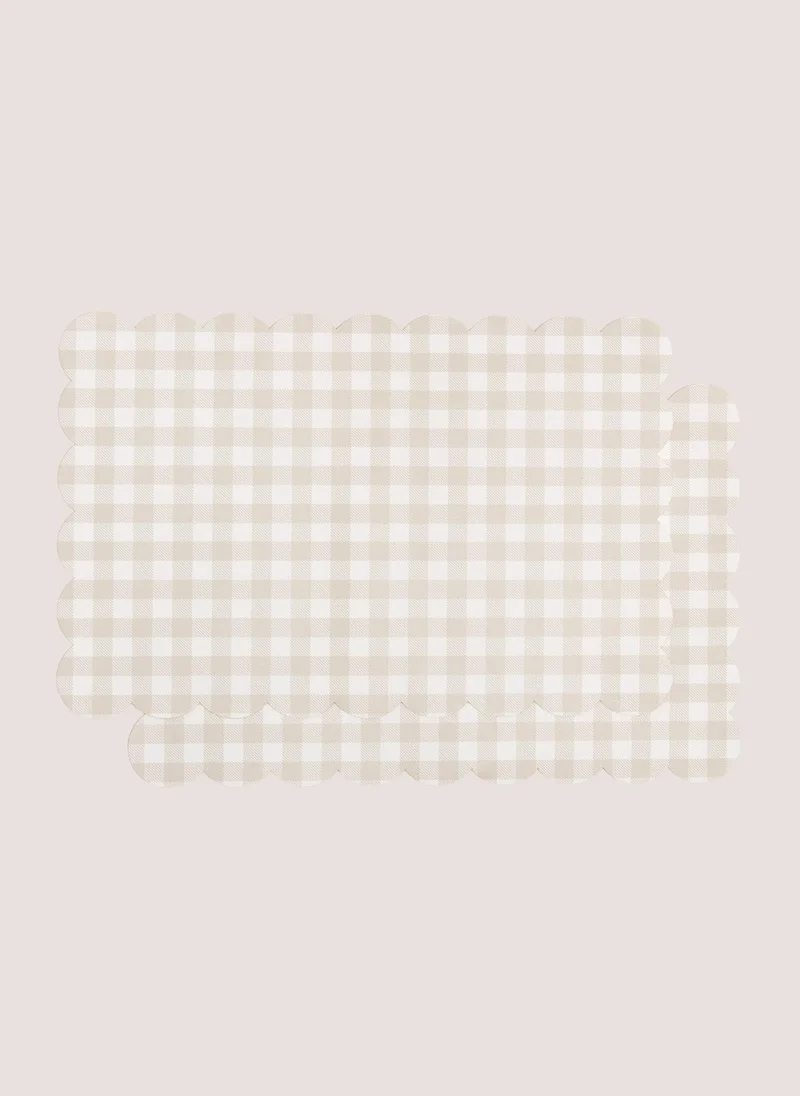 ماتلان 2 Pack Beige Check Placemats