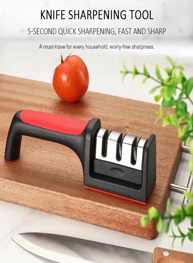 AROAQ 3-Stage Handheld Kitchen Knife Sharpener – Multi-Functional, Ergonomic Design with Ceramic, Diamond, and Tungsten Slots ( 3 in 1 ) - Image 2