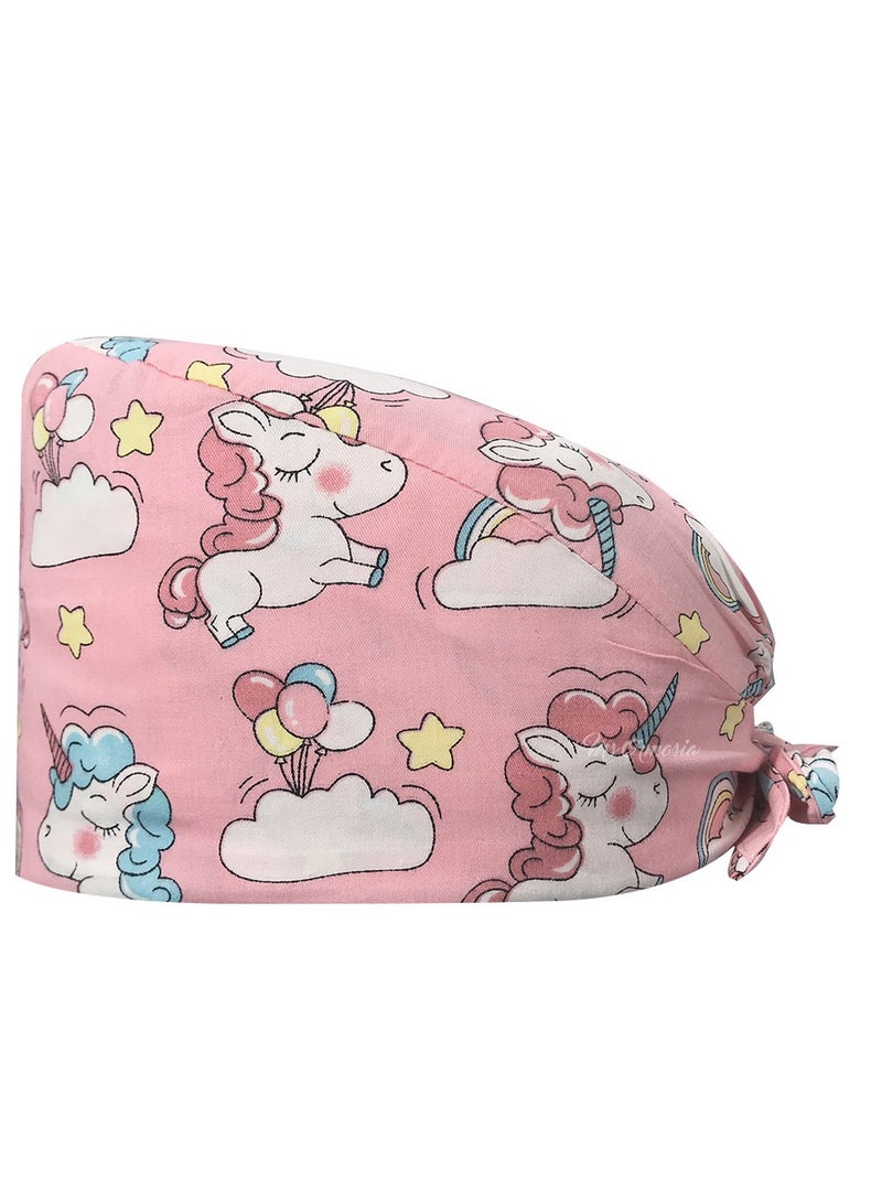 KUYING Nurse Hat With Small Fresh And Cute Pattern Medical Work Hat