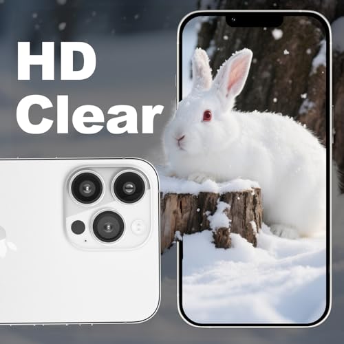 CloudValley Camera Lens Protector for iPhone 13 Pro iPhone 13 Pro Max 9H Tempered Glass Film Aluminum Alloy Lens Protective Cover Silver - Image 3