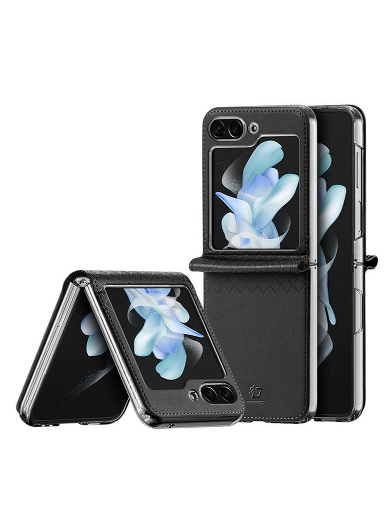 DUX DUCIS Samsung Galaxy Z Flip 5 5G Case Cover  Vegan Leather Shockproof Protective Anti-shock anti-scratch Back Cover Phone Mobile Protector for Samsung Z Flip 5 (2023) - Image 1