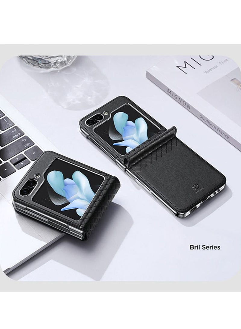 DUX DUCIS Samsung Galaxy Z Flip 5 5G Case Cover  Vegan Leather Shockproof Protective Anti-shock anti-scratch Back Cover Phone Mobile Protector for Samsung Z Flip 5 (2023) - Image 3