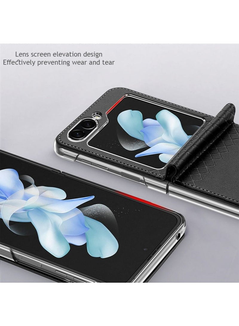 DUX DUCIS Samsung Galaxy Z Flip 5 5G Case Cover  Vegan Leather Shockproof Protective Anti-shock anti-scratch Back Cover Phone Mobile Protector for Samsung Z Flip 5 (2023) - Image 2