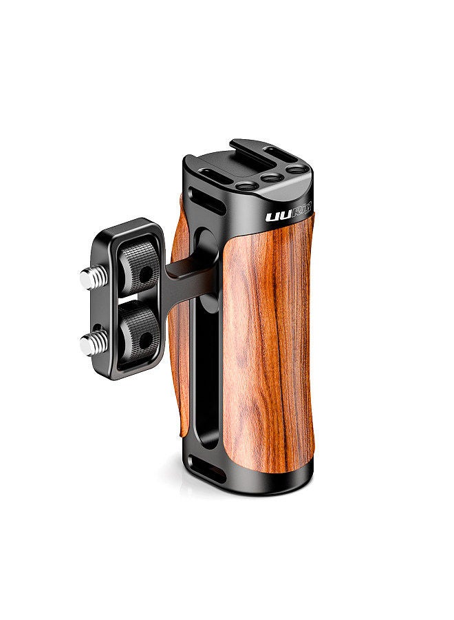 UURIG UURig Wooden Camera Cage Grip Handle with Cold Shoe 1/4 Mounting Shoulder Strap Hole - Image 1