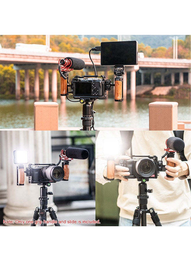 UURIG UURig Wooden Camera Cage Grip Handle with Cold Shoe 1/4 Mounting Shoulder Strap Hole - Image 4