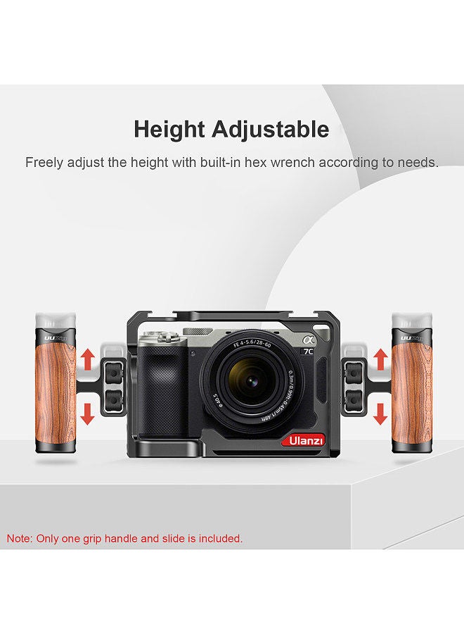 UURIG UURig Wooden Camera Cage Grip Handle with Cold Shoe 1/4 Mounting Shoulder Strap Hole - Image 5