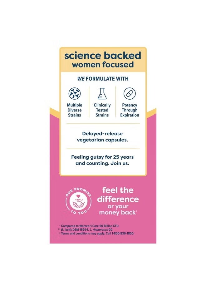 البروبيوتيك للنساء 90 مليار Cfu d الرف مستقرة حليب الصويا والغلوتين الخالي من 30 كبسولات نباتية - Image 2