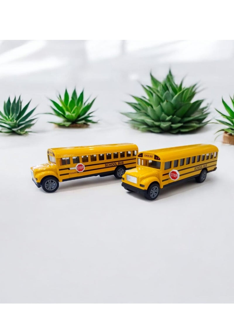طقم باص المدرسة للأطفال – ٢ قطعة باص مدرسة أصفر بحجم صغير | ألعاب سيارات تعليمية للتخيل والتمثيل | باص مدرسة متين للأطفال للبنين والبنات | هدية مثالية لأعياد الميلاد والحضانة والمرحلة التمهيدية - Image 5
