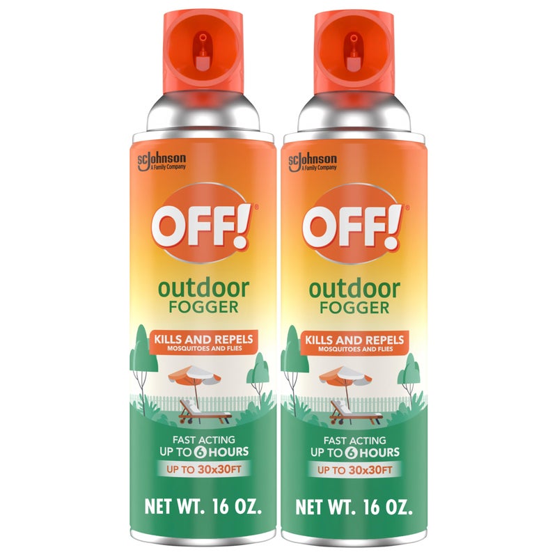 OFF! Outdoor Insect & Mosquito Repellent Fogger, Backyard Pretreat, Kills & Repels Insects in an up to 900 sq, ft, area, 16 oz (Pack of 2) - Image 1
