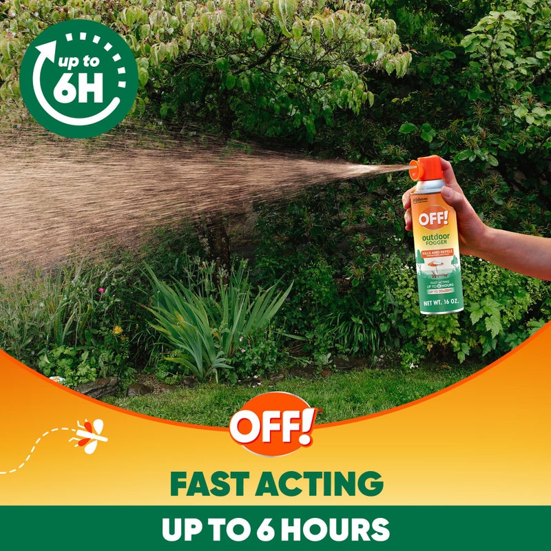 OFF! Outdoor Insect & Mosquito Repellent Fogger, Backyard Pretreat, Kills & Repels Insects in an up to 900 sq, ft, area, 16 oz (Pack of 2) - Image 4