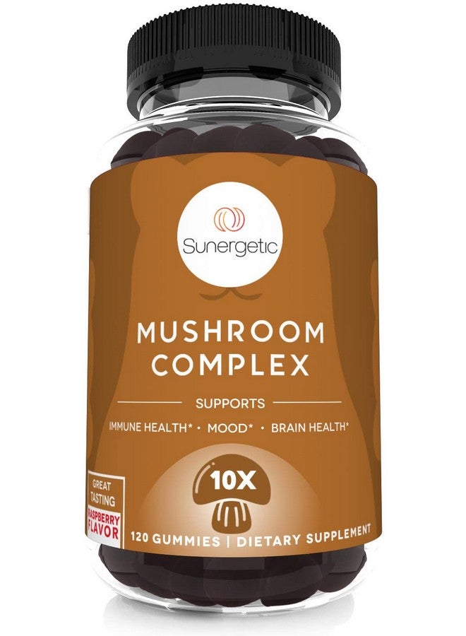 Sunergetic Premium Mushroom Gummies Supplement Mushroom Complex For Immune Health Brain Mood & Stress Support Mushroom Blend With Lions Mane Chaga Extract Reishi Turkey Tail Cordyceps (120 Gummies) - Image 2