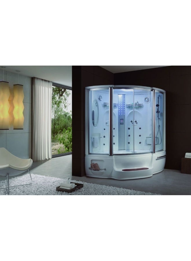 DANUBE HOME Pacific Plus Shower Room with Massage Bathtub â€“ Luxury Enclosed Shower Cabin with Whirlpool Jets | Steam Function, Modern Design, Spa Experience for Bathroom L 150 X W 150 X H 200 Cm