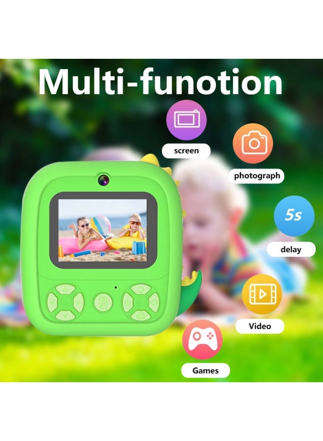 Kids Instant Print Camera, 1080P HD Kids Camera Instant Print with 5 Rolls Print Paper & 32GB Card, Ideal Kid Toys Gifts for Boys & Girls Age 3-14 Easy for Kids to Carry - Image 3
